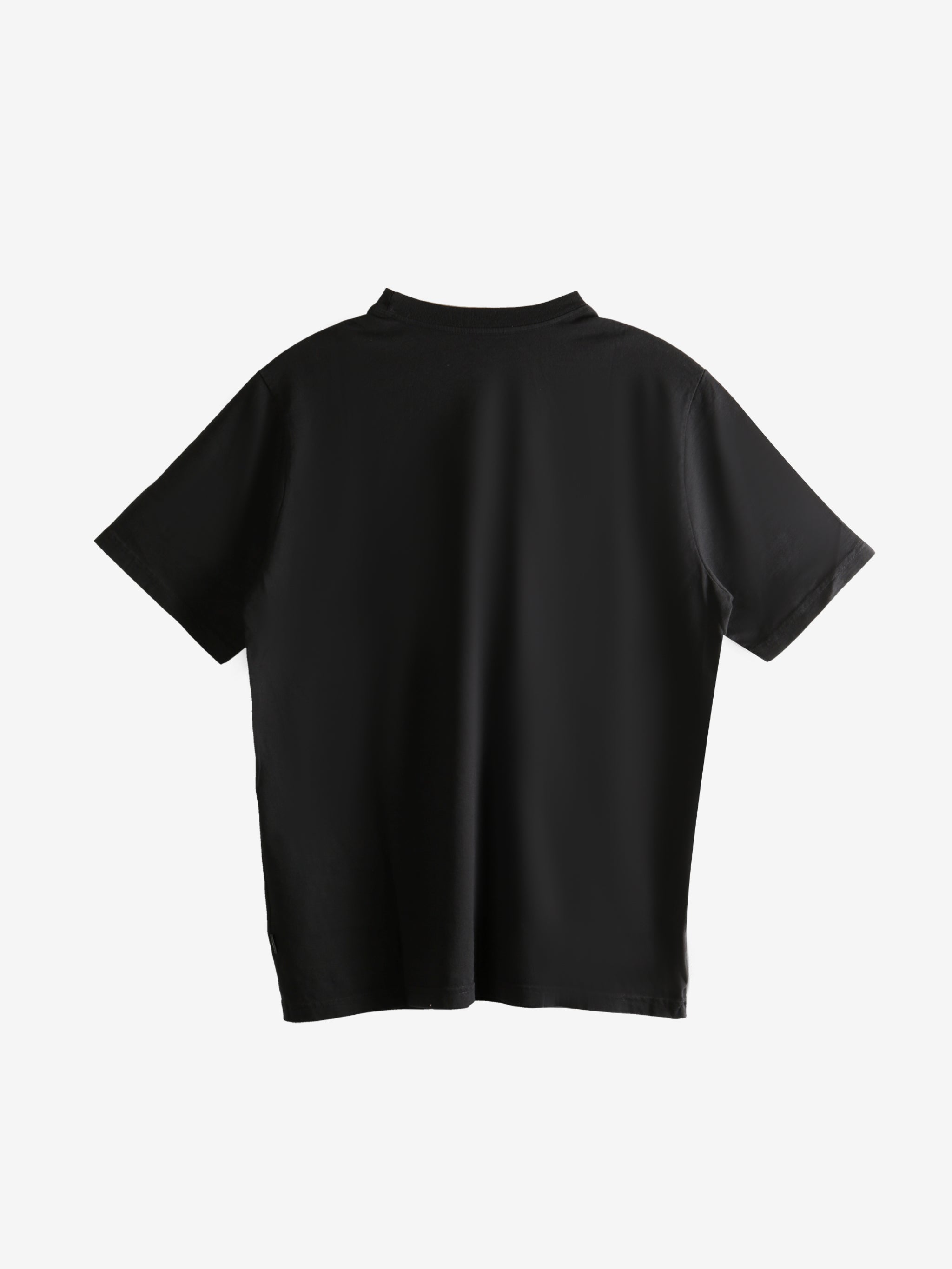 Black t-shirt, back view