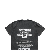 Black T-shirt, back view