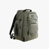 Grey backpack, side view