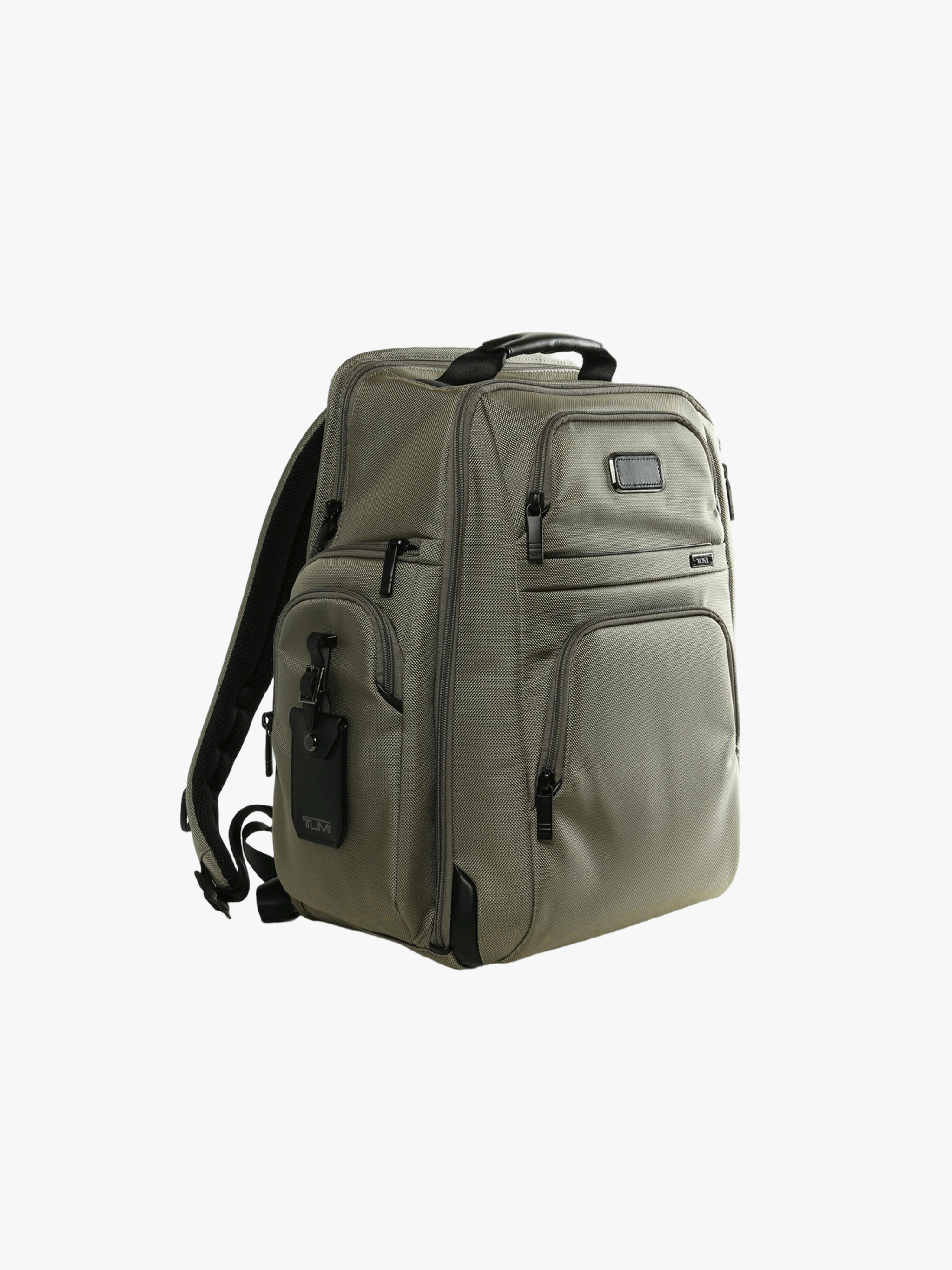 Grey backpack, side view