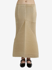 ISSEY MIYAKE - Women Wrapped Suede Like Pleats Skirt