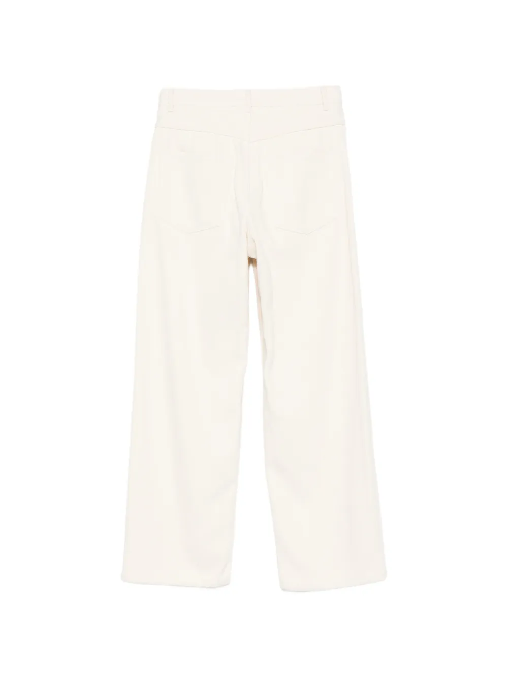 White pants, back view