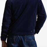 Blue jacket worn by a person, showing the blue jacket's fit