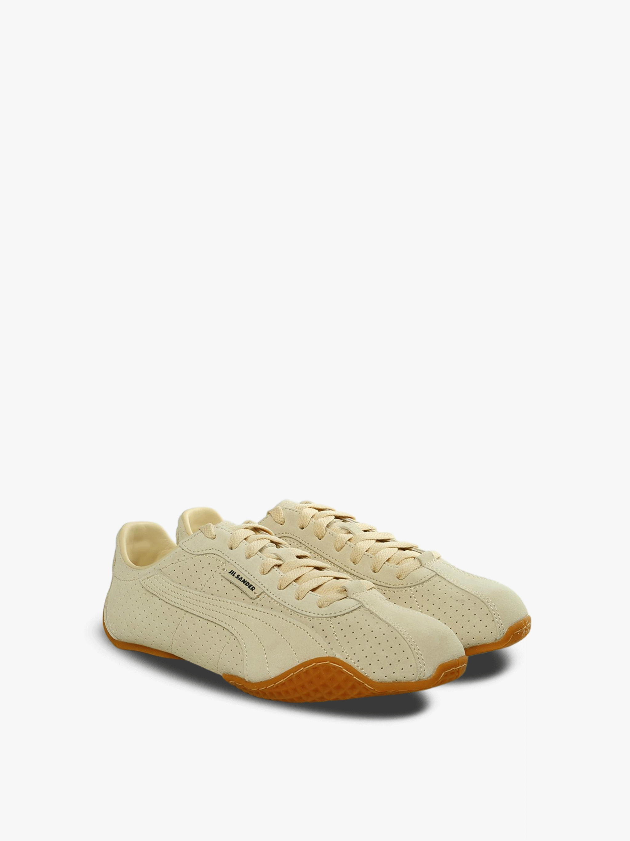 Tan shoes,side view