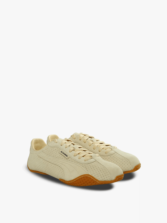 Tan shoes,side view
