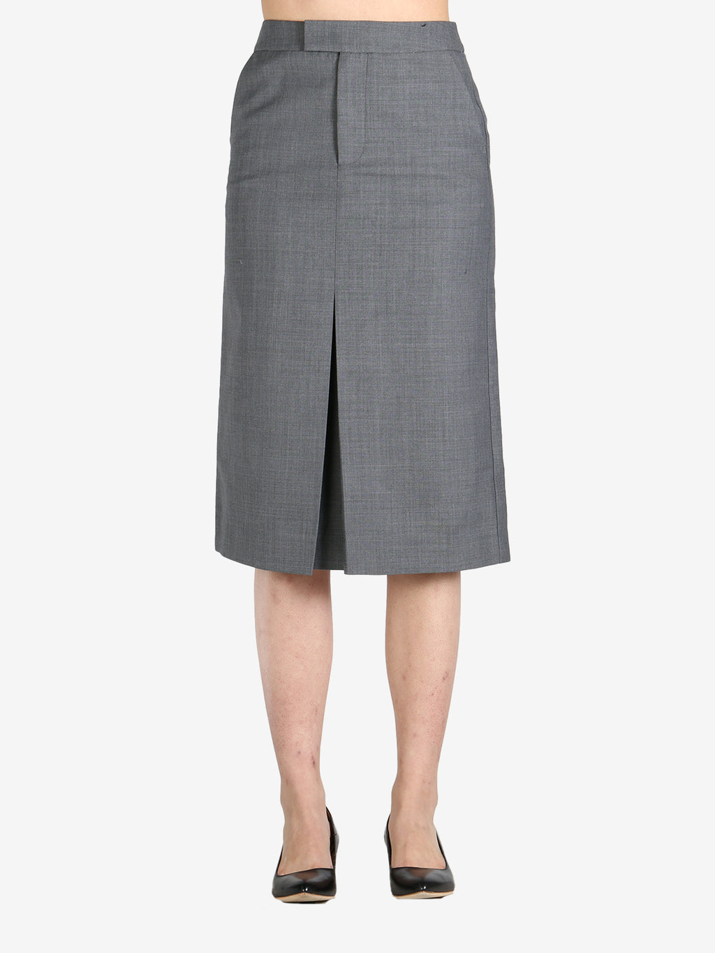 SHUSHU/TONG - Women Front Slit Straight Skirt