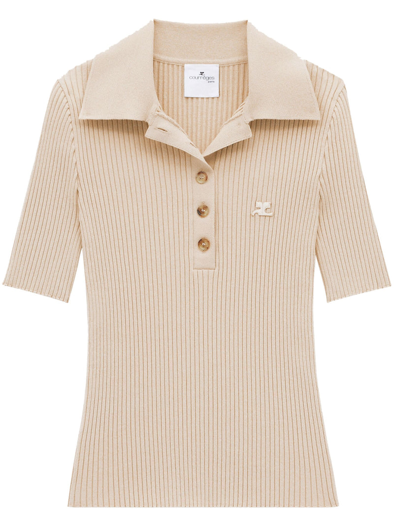 COURRÈGES - Women Signature Rib Knit Polo