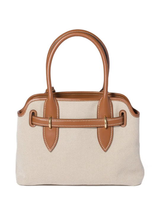 Tan bag, front view