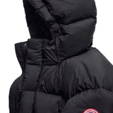 Close up of Black jacket, showing texture of the 100% polyamide fabric