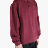 Red sweats-hoodies worn by a person, showing the fit