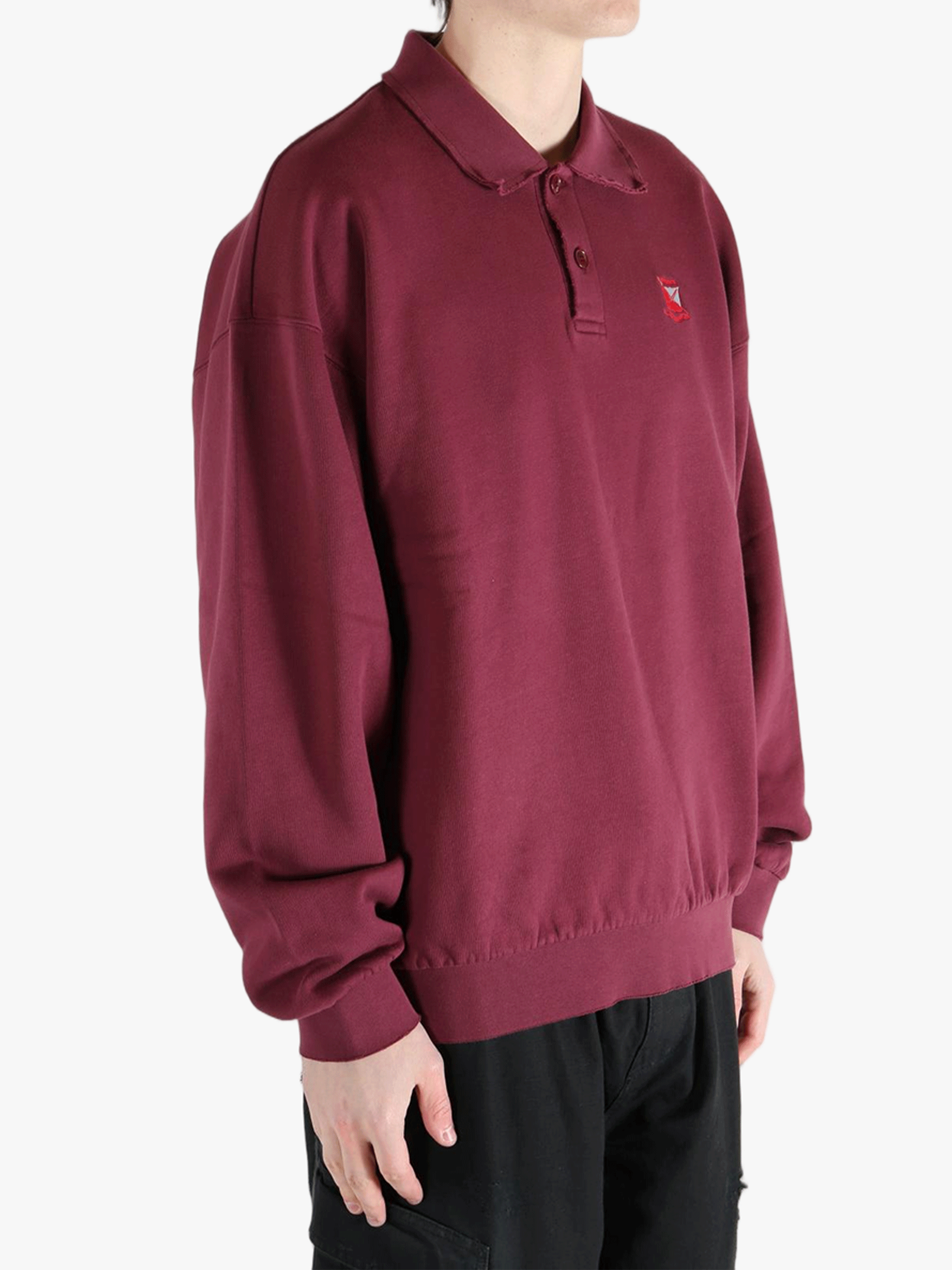 Red sweats-hoodies worn by a person, showing the fit