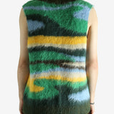 Green vest worn by a person, showing the vest's fit