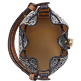 Navy bucket bag, top view