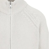 Close up of the white, showing texture of the wool fabric