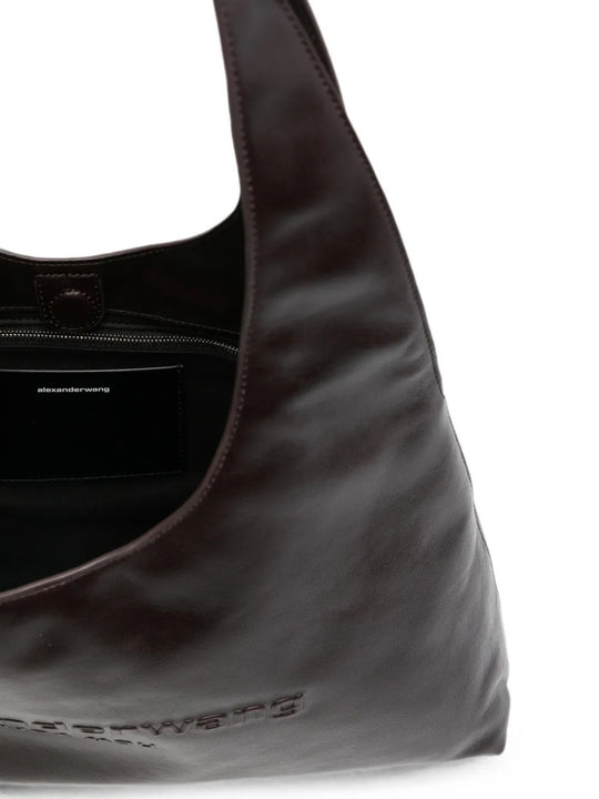 Close up of Burgundy bag, showing detail