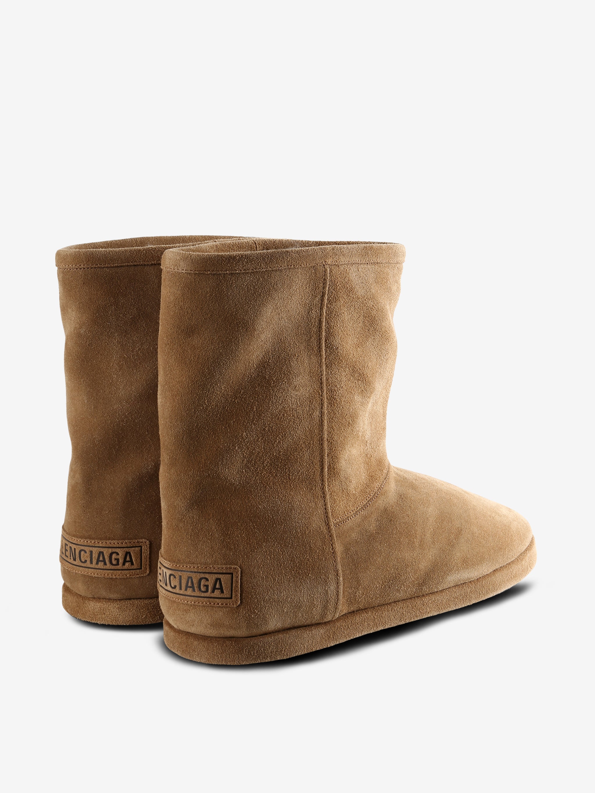 Brown boots, back view