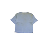 Blue t-shirt, back view