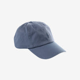 Blue hat, side view