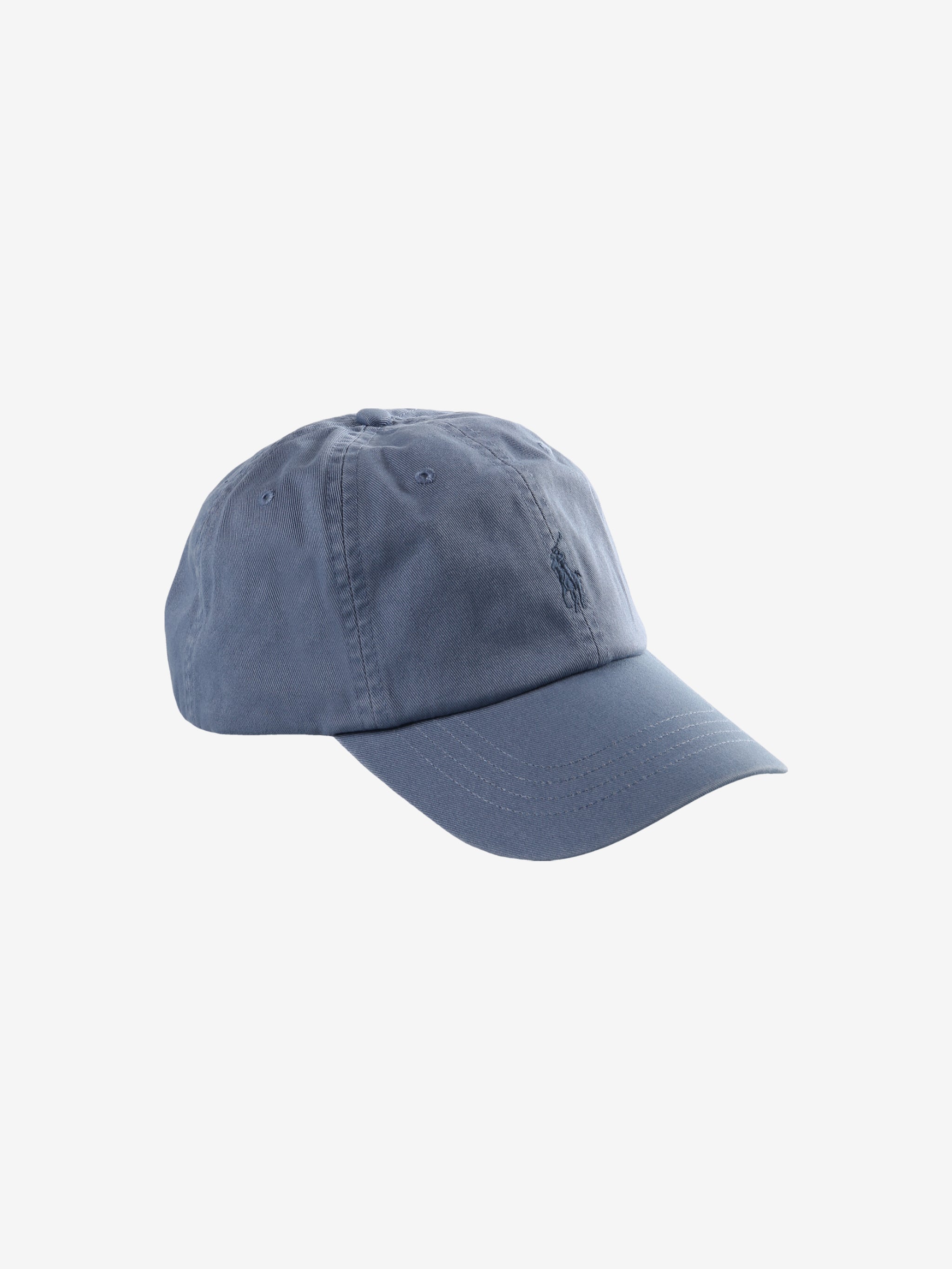 Blue hat, side view