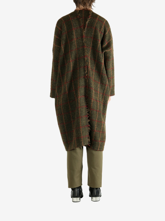 Green coat, full body view