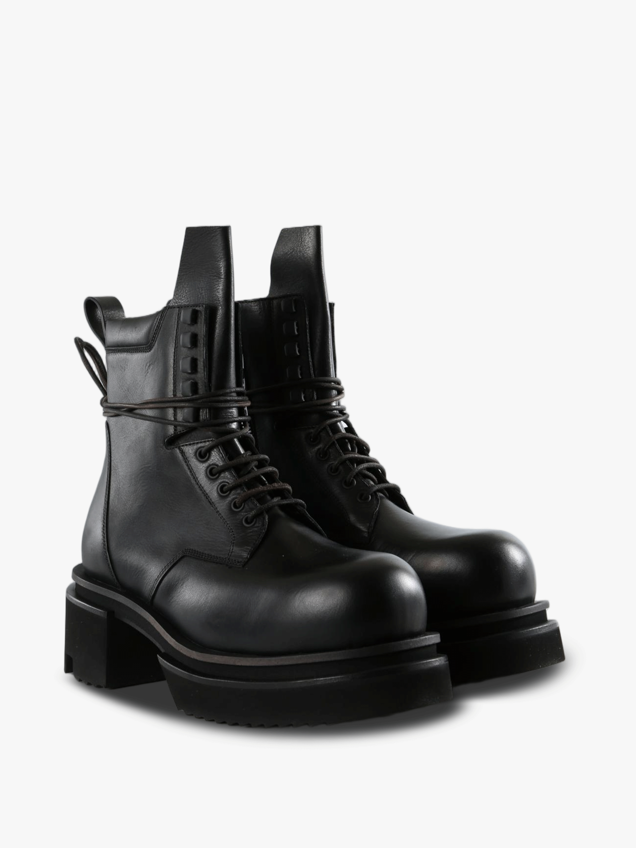 Black boots, front view