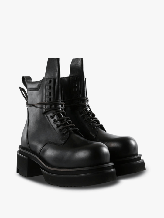 Black boots, front view