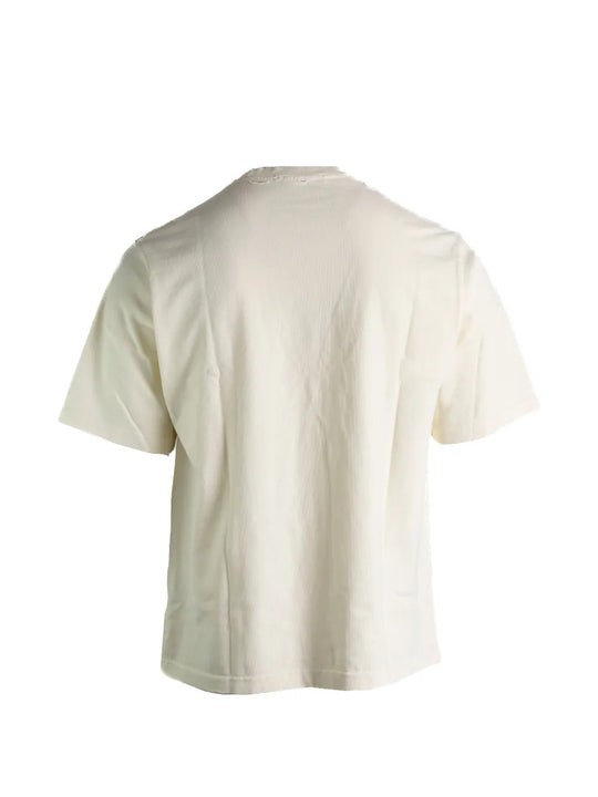 Tan t-shirt, back view