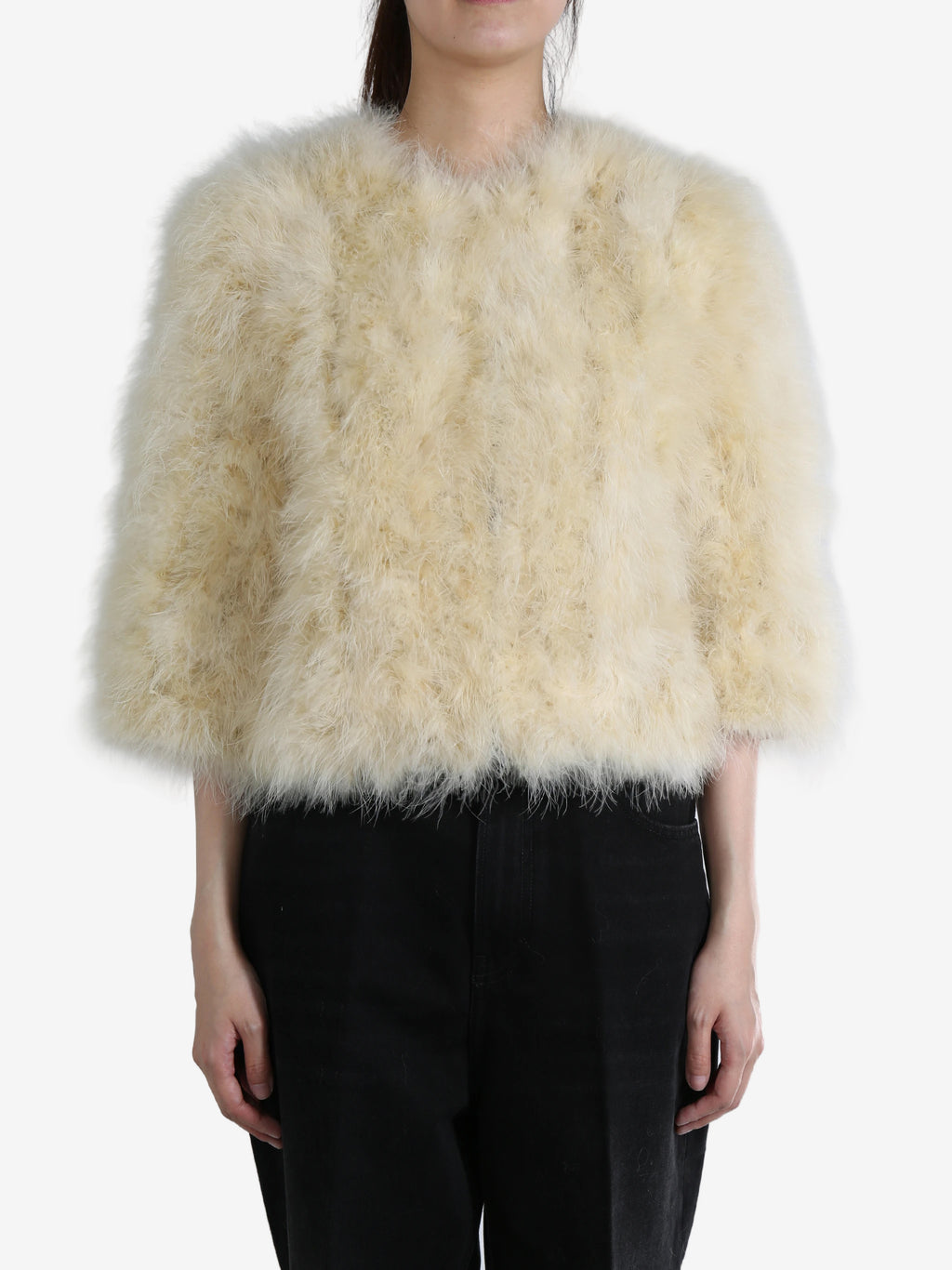 YVES SALOMON - Women Cropped Feather Jacket