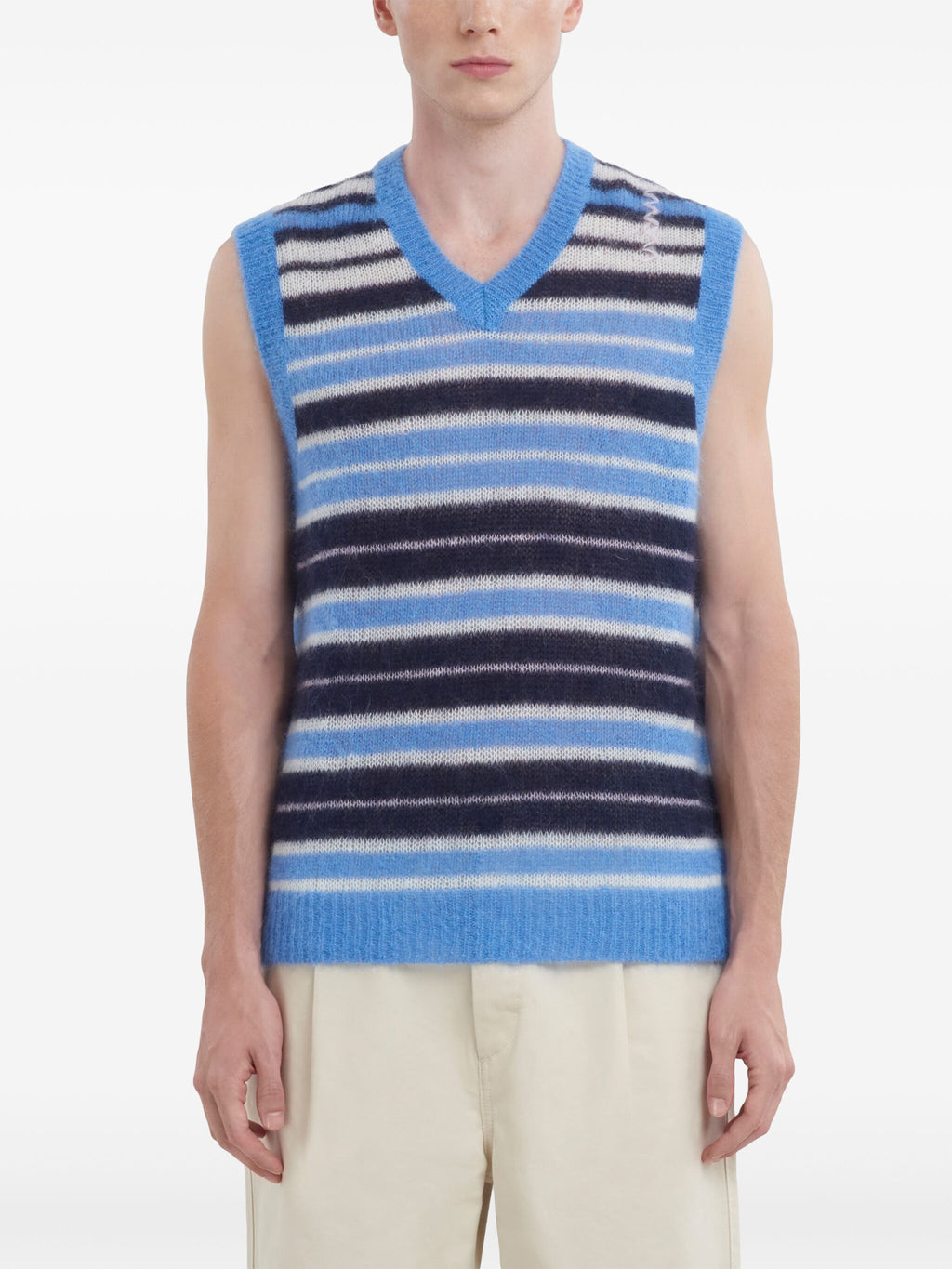 MARNI - Men Striped V-Neck Sweater Vest