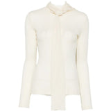 TOTEME - Women Ribbed Bow Blouse Tops