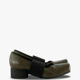 Green shoes, side view