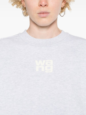 T BY ALEXANDER WANG Women Essential Terry Crew Sweatshirt W/ Puff Paint Logo