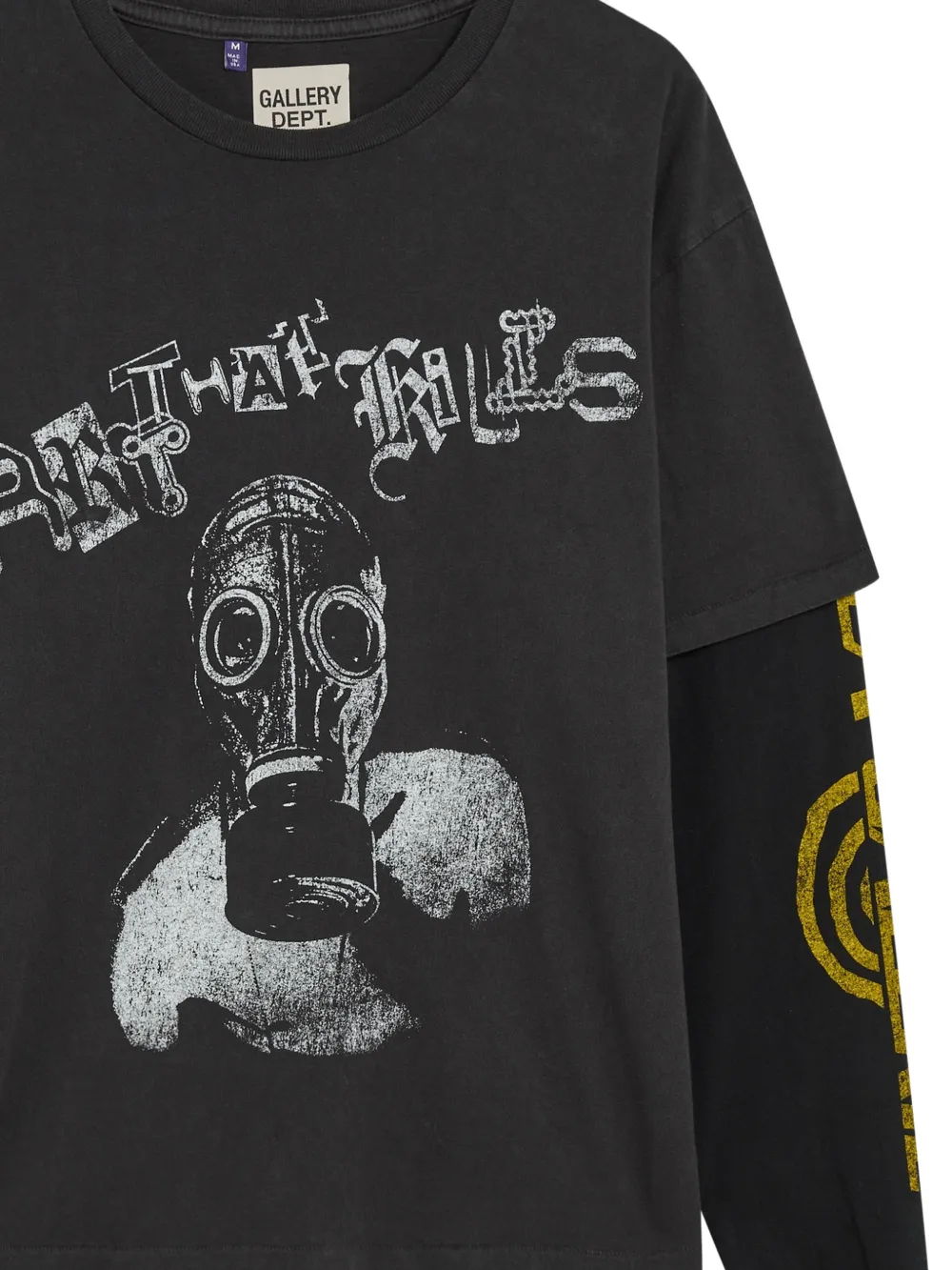 Close up of Black shirt, showing texture of the 100% cotton fabric