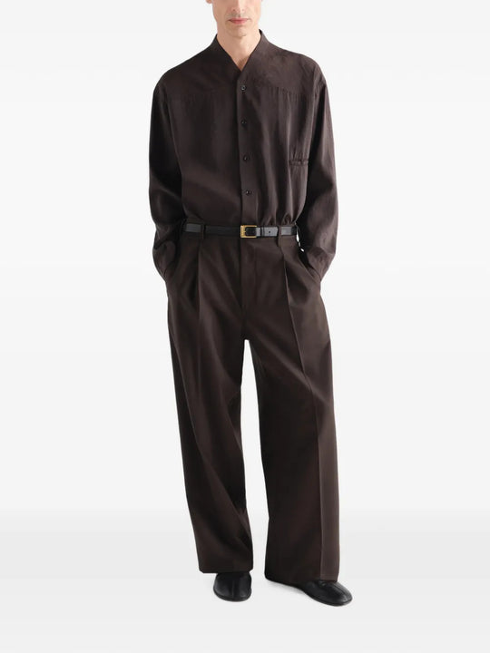 Brown pants, full body view
