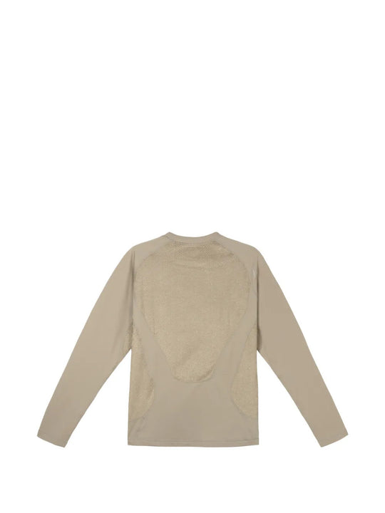 Tan t-shirt, back view