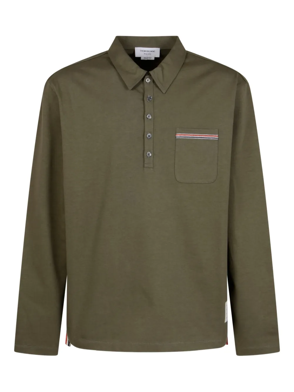 THOM BROWNE - Men Oversized Long Sleeve Polo – Atelier New York THOM BROWNE - Men Oversized Long Sleeve Polo – Atelier New York