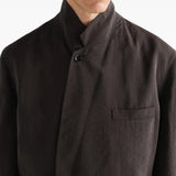 Brown jacket worn by a person, showing the jacket fit