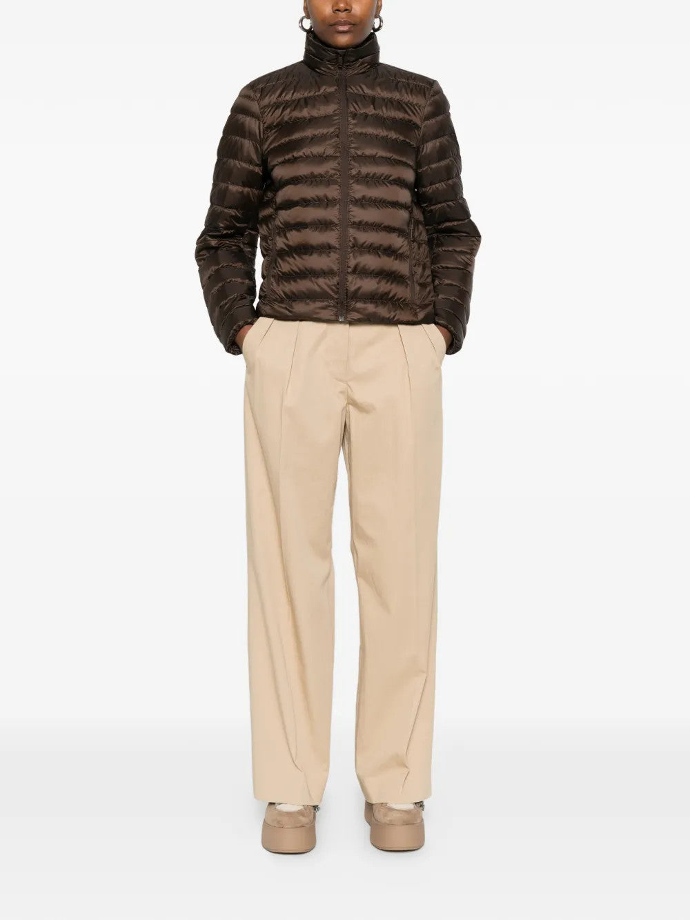 Brown jacket, full body view