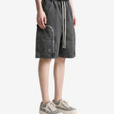 Grey shorts, full body view