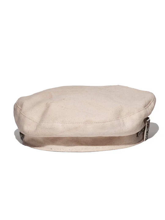 Tan hat, front view