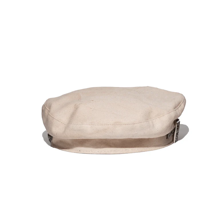 Tan hat, front view