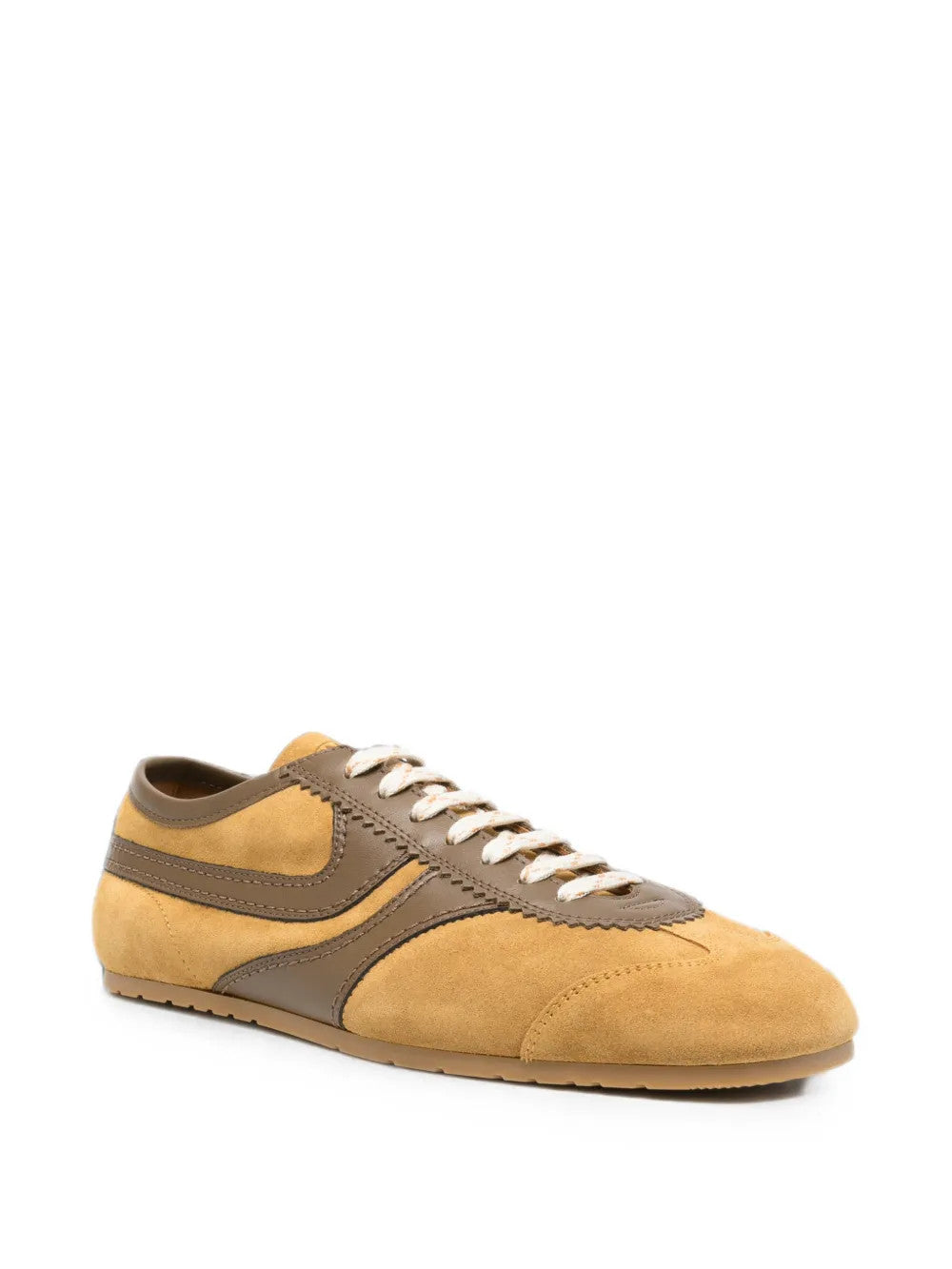 Tan shoes, front view