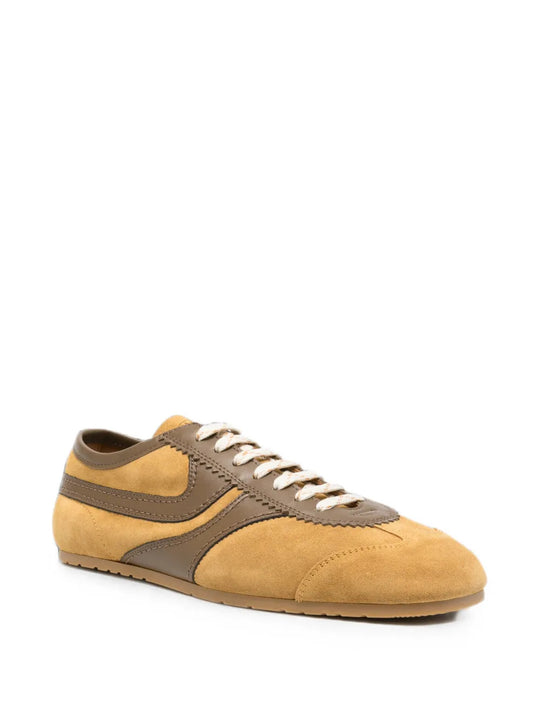Tan shoes, front view