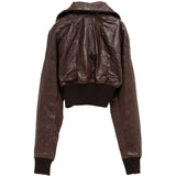Brown jacket, back view
