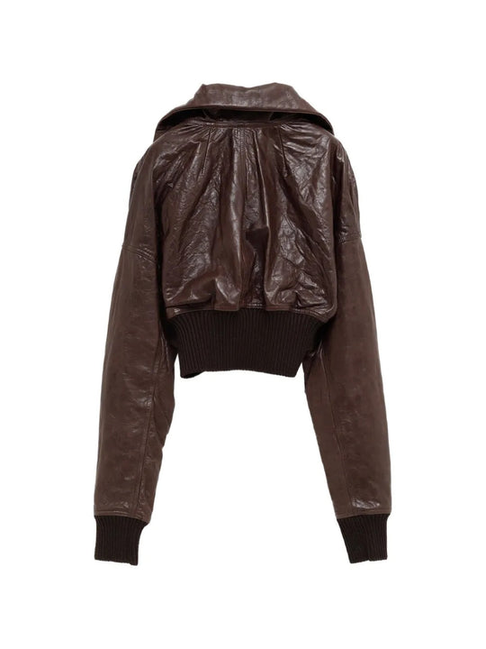 Brown jacket, back view