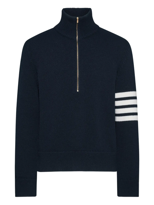 navy knitwear, front view