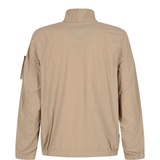 Tan jacket, back view