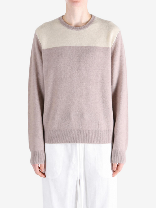 Tan hoodie, full body view