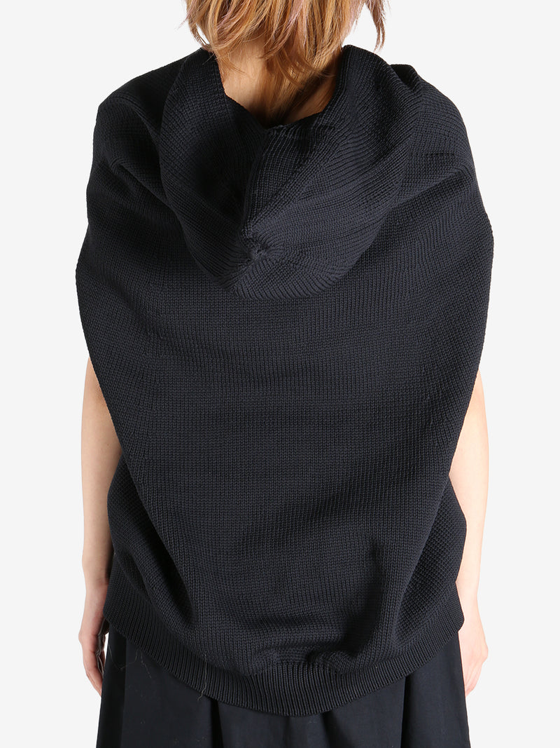 COMME DES GARCONS - Women Knitted Loose Fit Sleeveless Hoodie