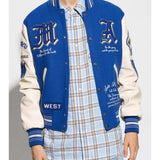Blue jacket worn by a person, showing the jacket fit